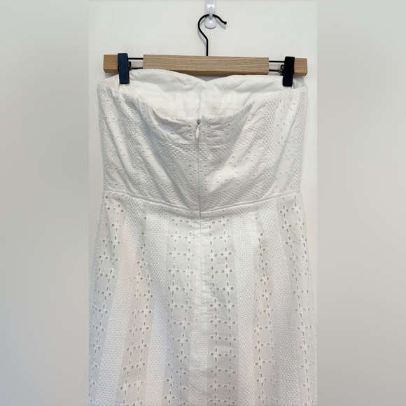 J.Crew Eyelet Strapless Sheath Dress in White NWT , sz 6 - Picture 6 of 10